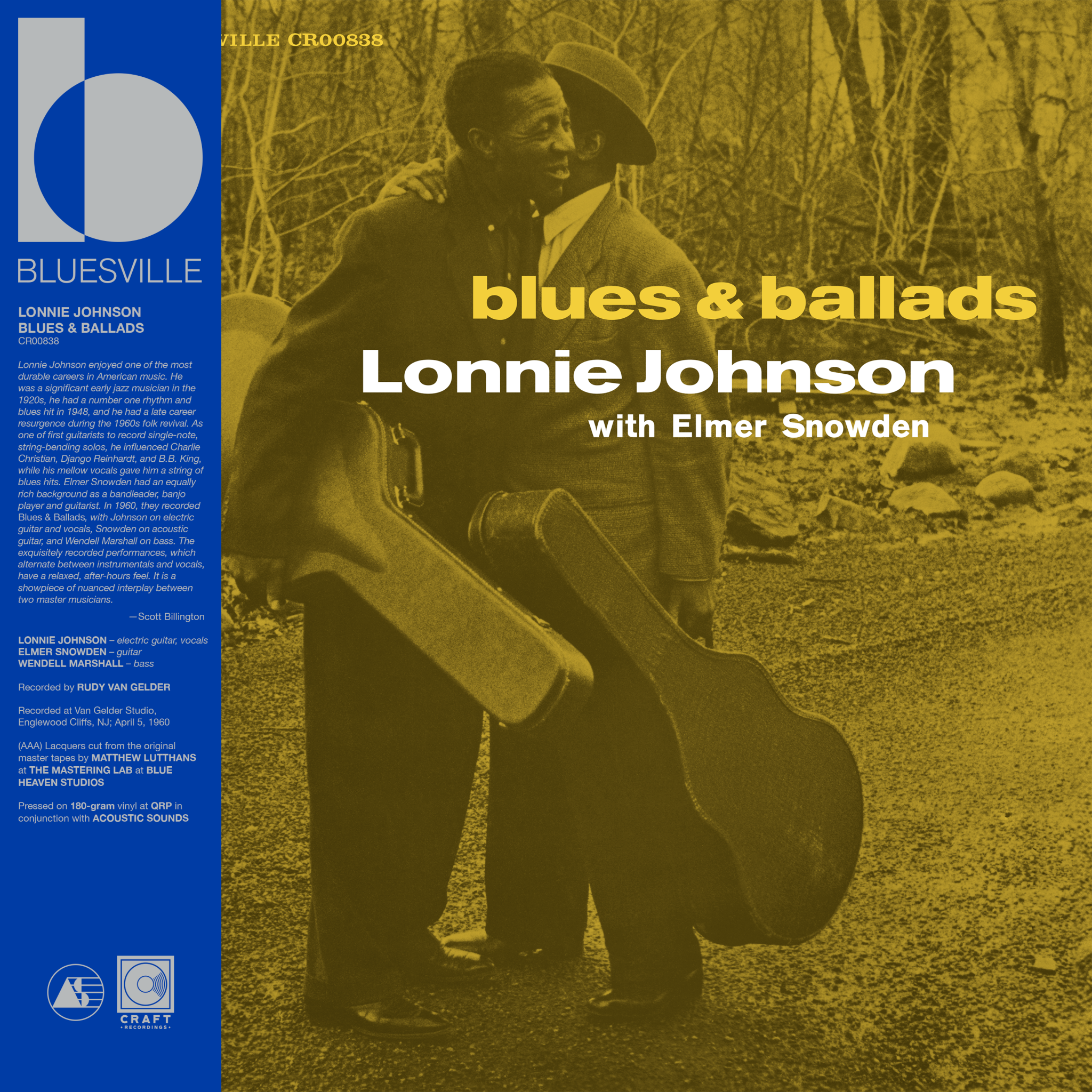 Lonnie Johnson - Blues & Ballads - Bluesville Acoustic Sound Series LP - VINYL