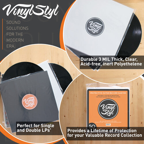 Vinyl Styl - 12 Inch Vinyl Record Outer Sleeve Polyethylene - 50 Count
