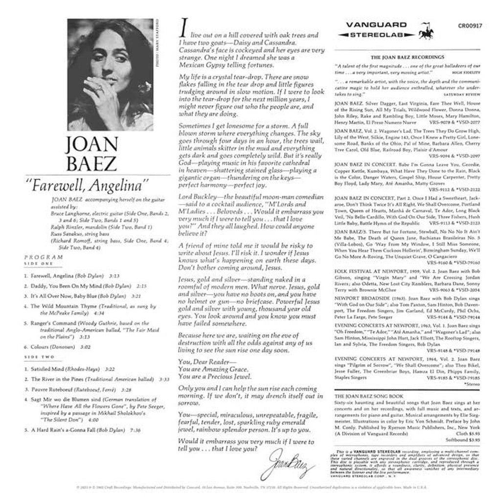 Joan Baez - Farewell, Angelina - LP - VINYL