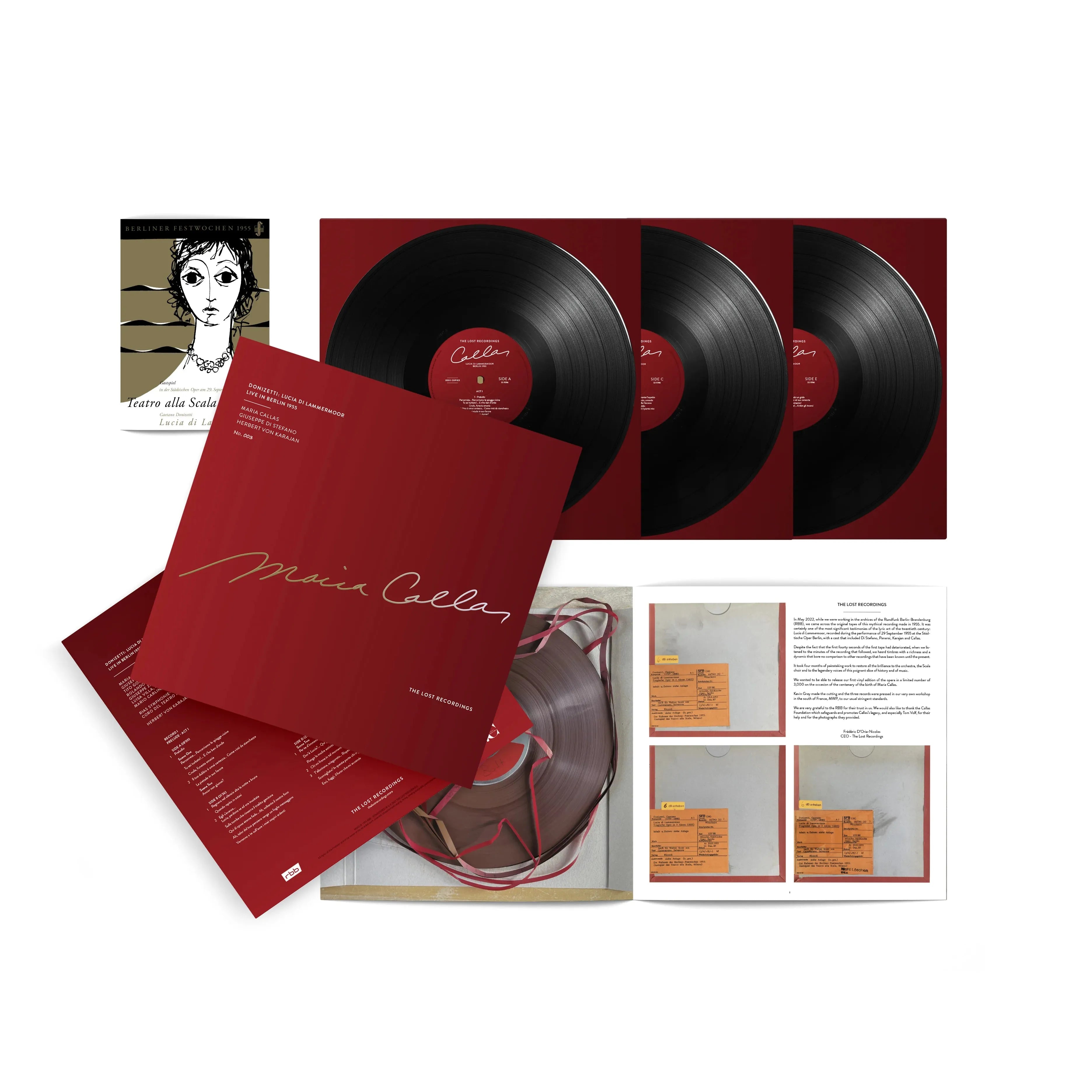 Maria Callas, von Karajan - Donizetti: Lucia Di Lammermoor - Berlin 1955 - The Lost Recordings Box Set LP - VINYL