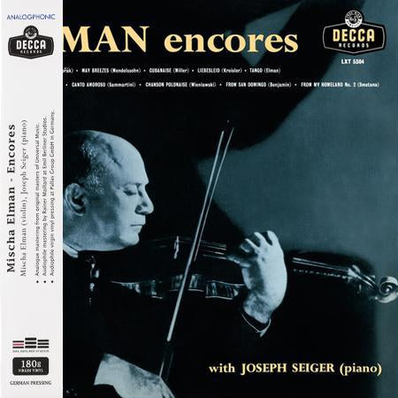 Mischa Elman - Encores/ Seiger - Analogphonic LP - VINYL