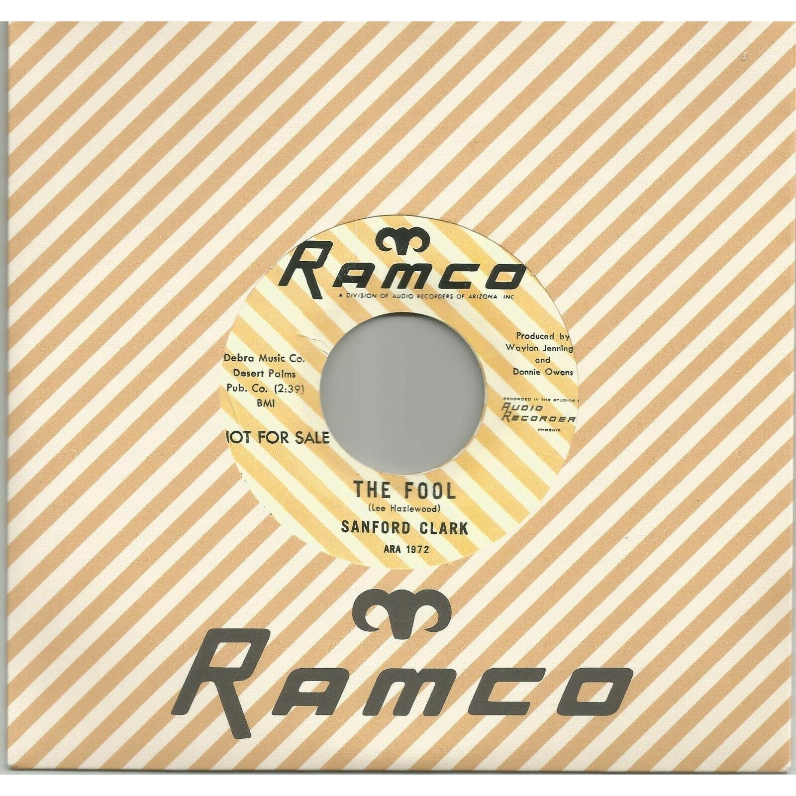 Sanford Clark - It's Nothing To Me / The Fool - Ramco 45 RPM 7" - VINYL